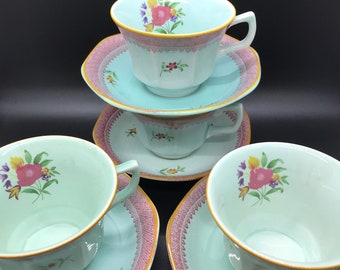 AS IS Adams Ironstone Ming Toi Calyx Ware Made in England Micratex 5 Tea Cups AS IS Adams Ironstone Ming Toi Calyx Ware Made in England Micratex 5 Tea Cups