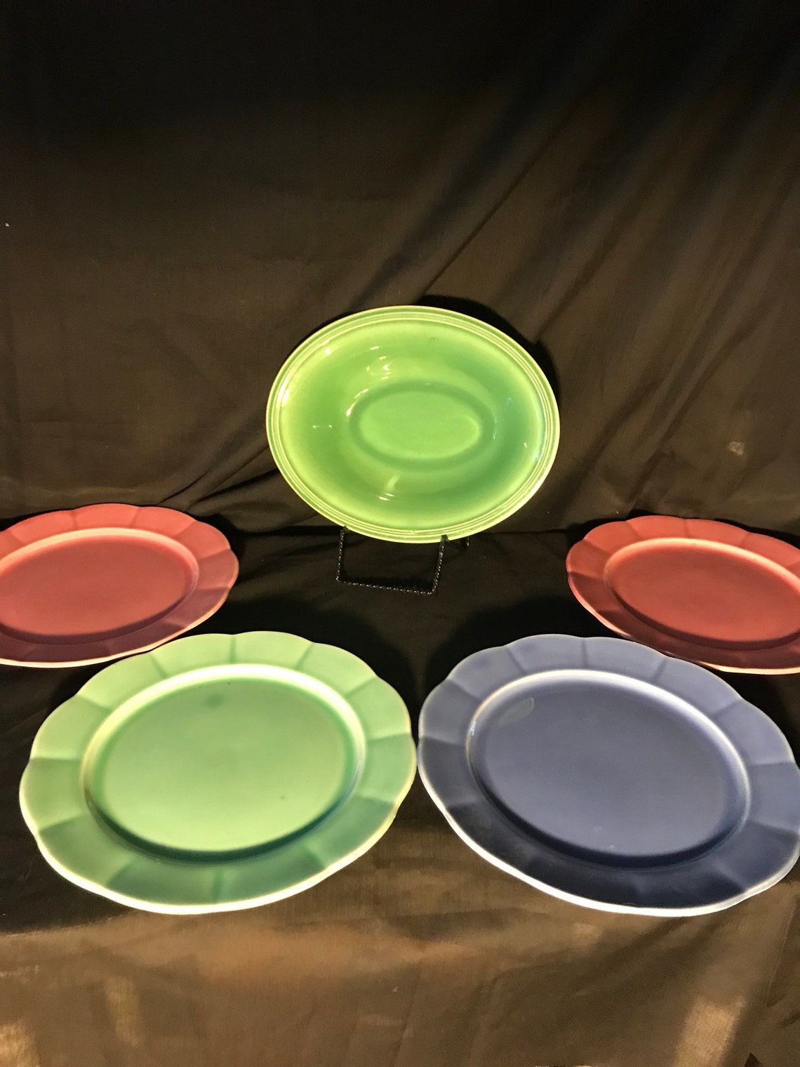 Mcm Stoneware Dishes 4 Pottery Multi Color With Serving Etsy