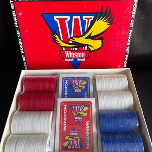 Winston cigarette Promotional poker set , sealed chips & 2 set poker card