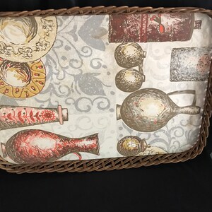 Italian serving tray , woven bamboo tray ,handled woven bamboo tray - MCM - vinyl textiles bamboo tray rectangular rattan