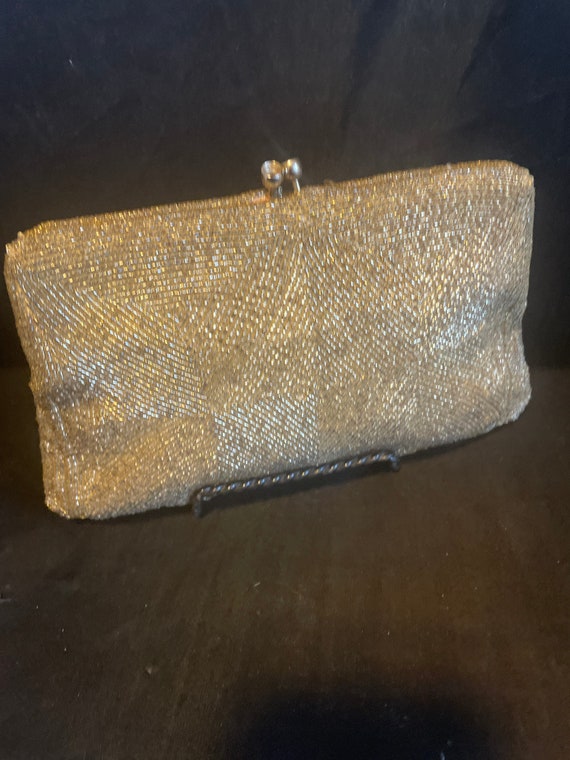 Sparkling Evening Gold Beaded Clutch