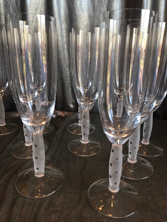 Vintage Retired Tiffany champagne flute 10 frosted stemware Etsy