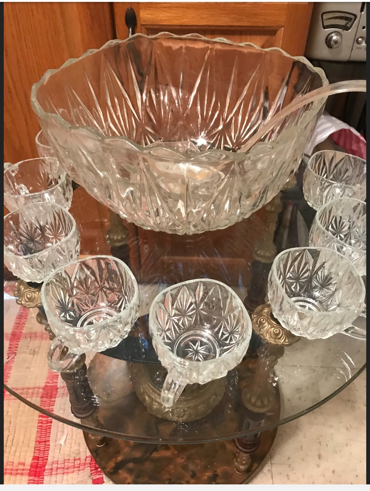Vintage Hazel Ware Glass Punch Bowl Set: Williamsport Pattern, 10-piece -  Etsy