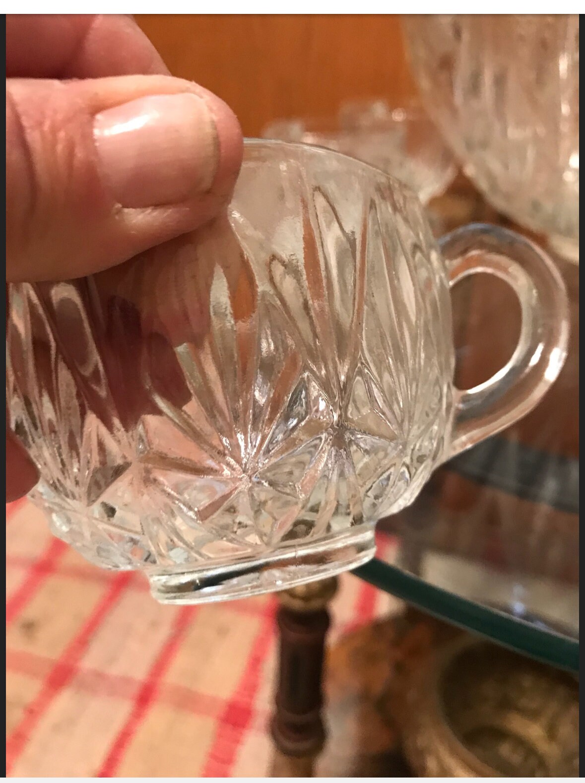 Vintage Hazel Ware Glass Punch Bowl Set: Williamsport Pattern, 10
