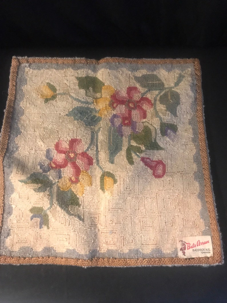 Embroidered Small Wool Rug Wall Decor Tapestry Etsy