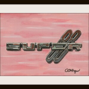 Super 88 Oldsmobile logo giclee print of acrylic painting