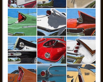 Forward Look Fins Volume 2 art print poster, automotive art poster, car art poster, art print, Chrysler, Dodge, Plymouth, DeSoto, Imperial