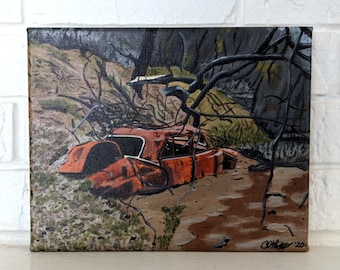 Swamped automotive art original acrylic on canvas