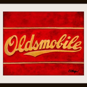 Classic Oldsmobile giclee print of acrylic painting