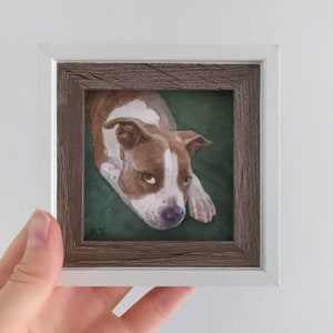 mini pet portrait custom / tiny dog portraits original watercolor / puppy painting / cat art from photo / pets miniature art commission