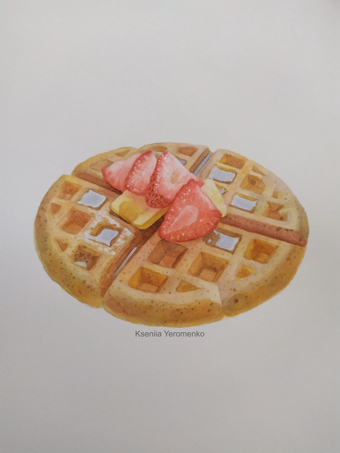 MADE TO ORDER Waffle Painting / Original 8x10 Watercolor Illustration ...