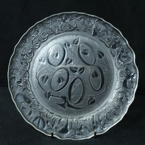 Imperial Five Gold Rings Frosted Glass Plate 12 Days Of Christmas 1974
