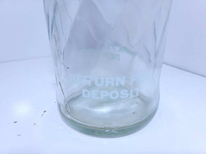 Vintage Pepsi One Liter Glass Bottle Return for Deposit Money Back