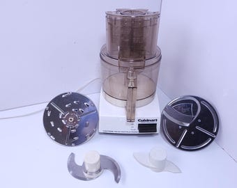 Vintage Cuisinart DLC-10E Food Processor w Blades & Attachments Tested