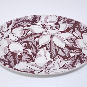 Vintage Wallace China Red Magnolia Platter 10.5" Restaurant Ware MCM