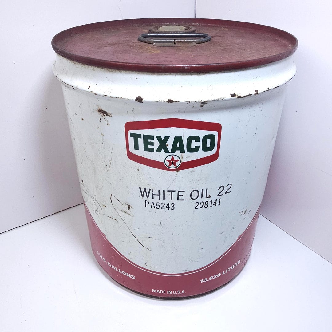 Vintage Metal Texaco 5 Gallon Oil Can (empty) Gas Oil Garage Shop ...