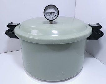 Vintage Sears Pressure Cooker Canner Avocado Green 409A Model 620.51020 USA