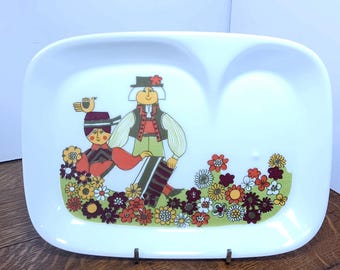 Figgjo Flint Snack Set: Mid-century Multicolor Folklore, Norway - Etsy