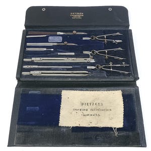 Dietzgen Commander Drafting Instrument Set USA Compass Drawing Tools w/ Case