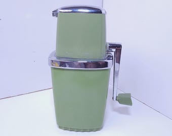 Vintage Sears Ice Crusher Avocado Green Mid Century Kitchen Bar Appliance Working