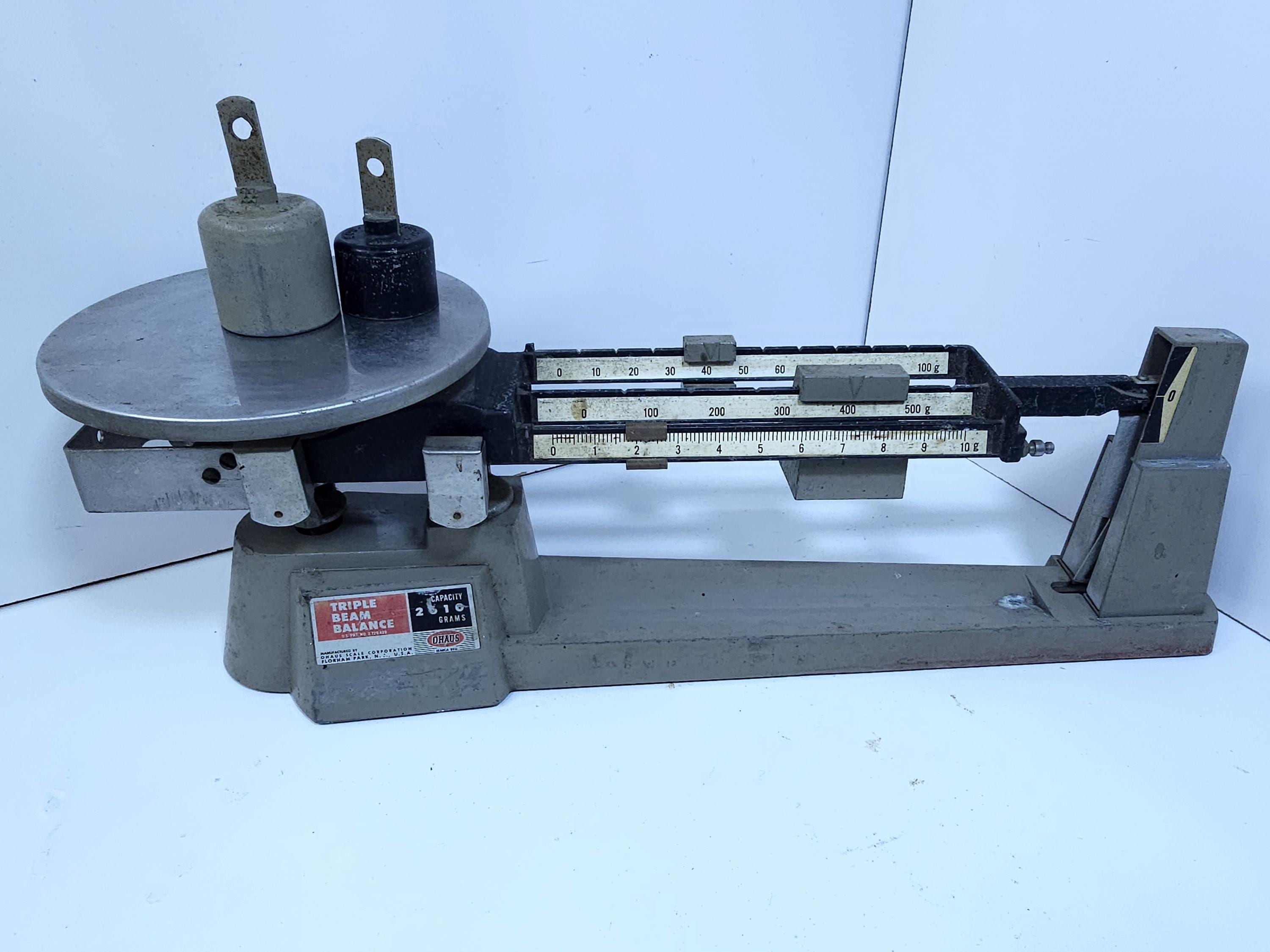 Vintage Ohaus Triple Beam Balancing Scale 2610 Grams and Extra
