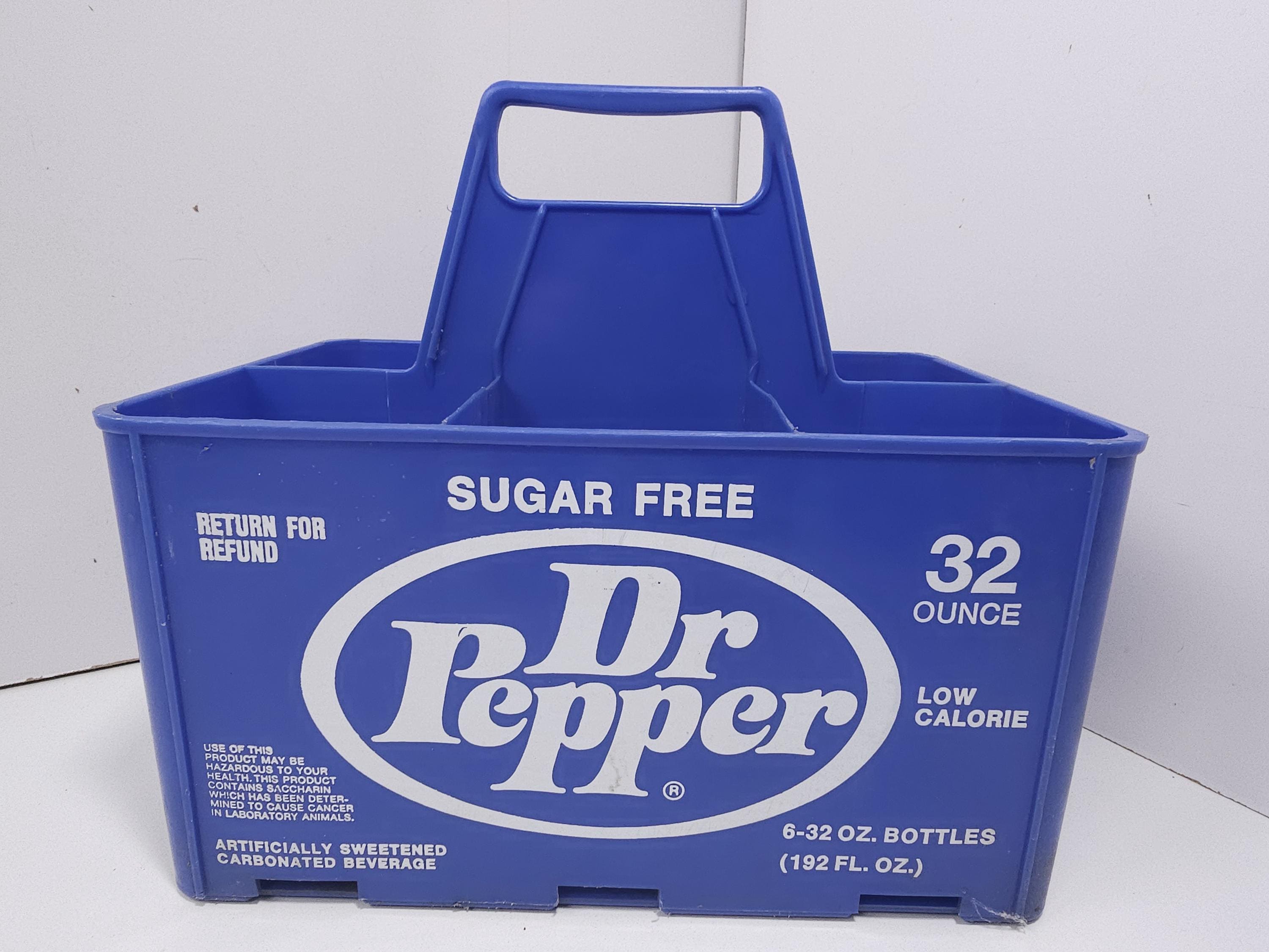 Vintage Dr Pepper Sugar Free 32 Oz 6 Pack Plastic Bottle Carrier
