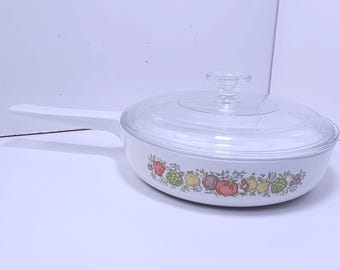 Vintage Corning Ware Range Toppers Skillet w/ Lid N-8 1/2-B Spice of Life 8.5”