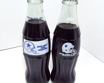 Dallas Cowboys Coca-cola 8 Oz Bottles Super Bowl XXVII XXVIII NFL