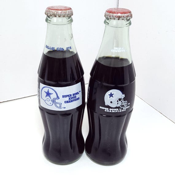 Dallas Cowboys Coca-cola 8 Oz Bottles Super Bowl XXVII XXVIII NFL