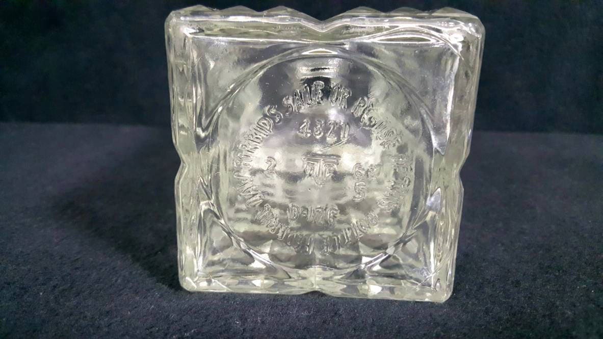 Glass Whiskey Decanter With Stopper Diamond Design Mid Century Barware ...