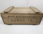 Black Rock Powder Co Dynamite Wooden Crate Box Lexington KY Fire Starters 16"