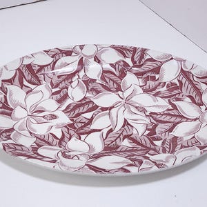 Vintage Wallace China Red Magnolia Oval Platter – 13" x 9"