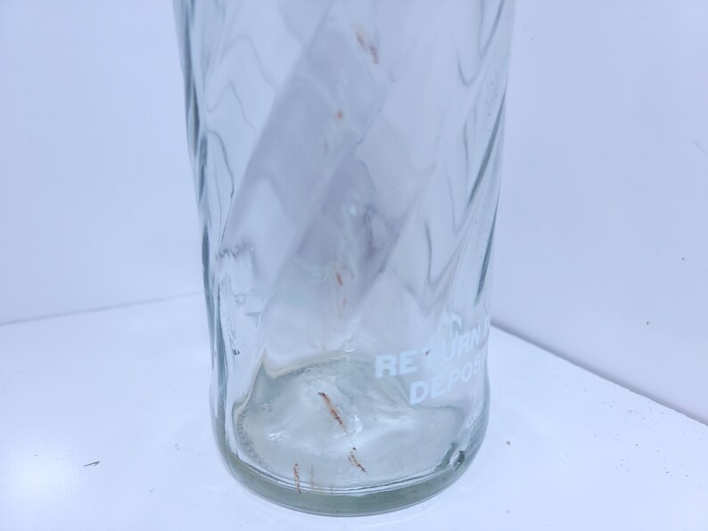 Vintage Pepsi One Liter Glass Bottle Return for Deposit Money Back