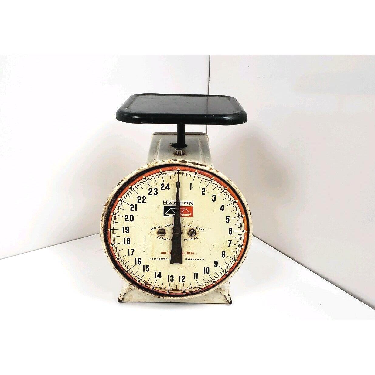 Vintage Hanson Model 2000 Utility Scale 25 Lbs Made in USA Farm