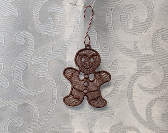 Gingerbread Boy Lace Ornament