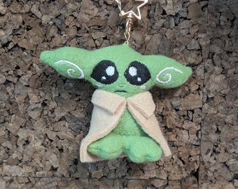 Small Green Alien Plush Keychain