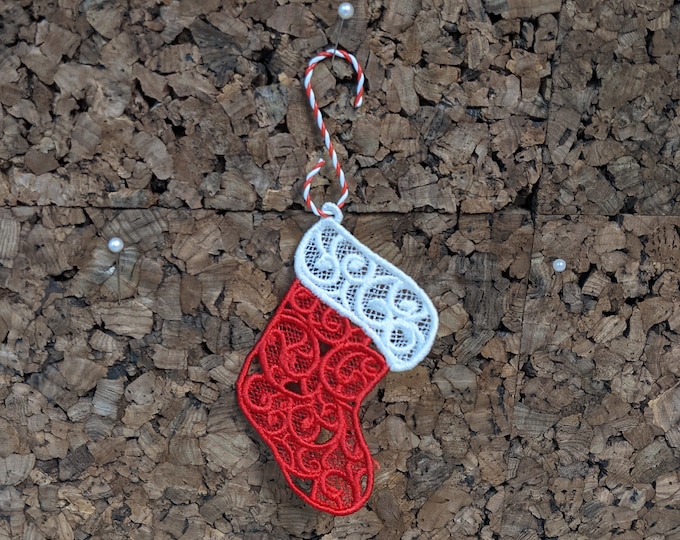 Lace Santa Stocking Ornament