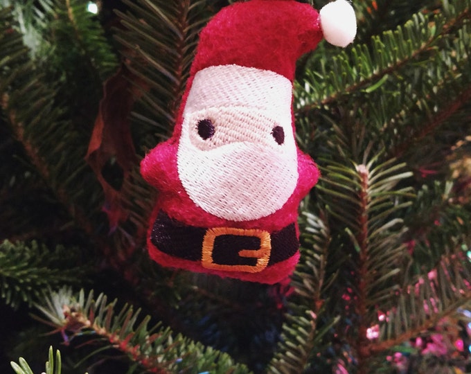 Little Santa Stuffed Ornament