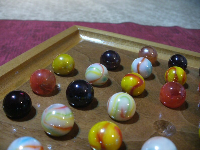FREE SHIPPING Marble JumpSolitaire Game board Handmade Etsy
