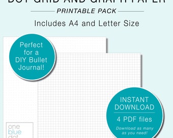 PRINTABLE Dot Grid Paper, Graph Paper, A4 And Letter Size, 5mm Spacing, DIY Bullet Journal, Bullet Journaling Sheets, Instant Download