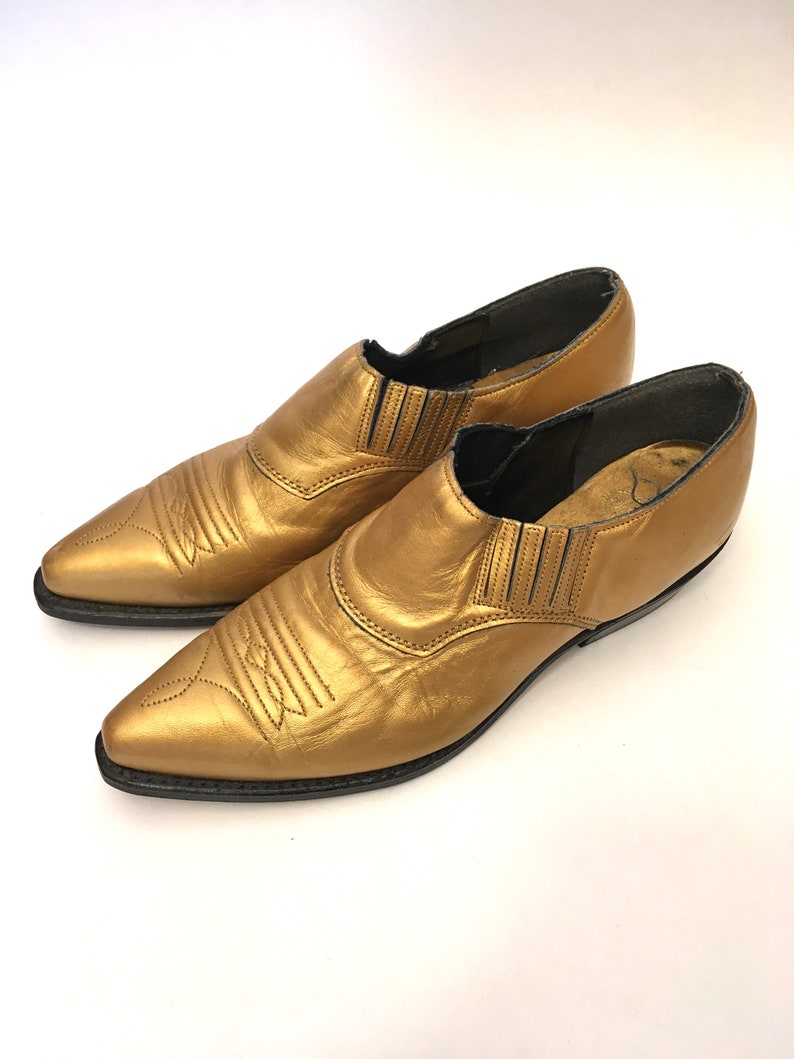 Womens size 7 Vintage 80\u2019s Gold Cowboy Booties
