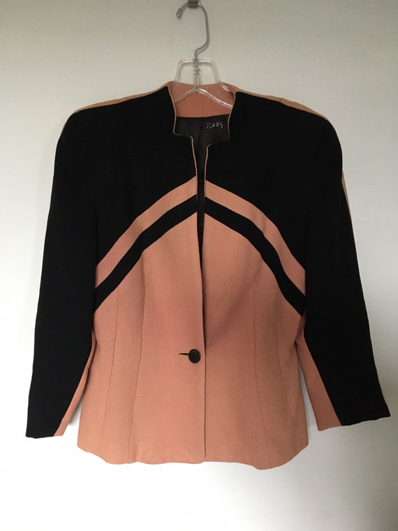 Vintage 1930’s Pink & Black Art Deco Blazer size S