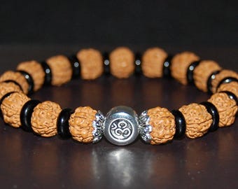 RUDRAKSH RUDRAKSHA BEAD GOLDEN CAP BRACELET WRIST BAND WRISTBAND LINK