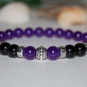 Amethyst Bracelet,Purple Gemstone Bracelet,8mm Amethyst Beads,Purple Bracelet,Gemstones,Stretch Bracelet,Boho,Men,Women,Special Gift