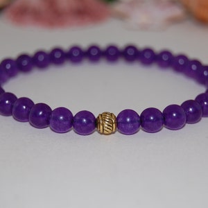 Purple Amethyst Bracelet,Gemstone 6mm Beads,Elastic Bracelet,Purple Gemstone Bracelet,Purple Crystal Bracelet,Man,Woman,Beaded Jewelry,Gift