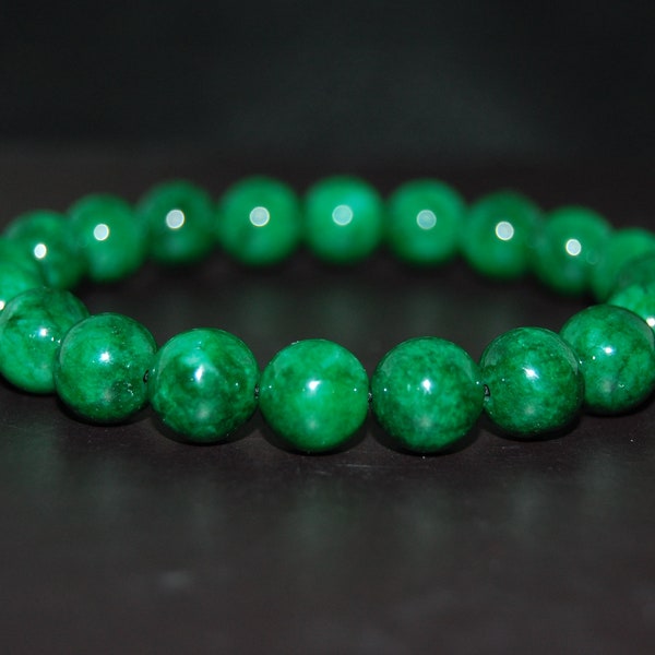 Green Jade Bracelet,Jade Bracelet,8mm Jade Gemstone Beads,Boho Bracelet,Pray,Stone Jewelry,Stretch,Gifts,Men,Women,Good Luck Bracelet,Gift