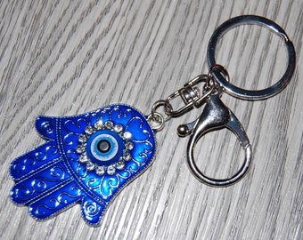 Hamsa Hand Keychain Protection Indian India Hand of Fatima Hand Boho Gypsy Spirital Gift for Her Evil Eye Keychain Yoga Accesories Ohm