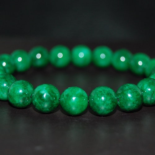 Green Jade Bracelet Good Luck Bracelet Gift for Her Green Etsy