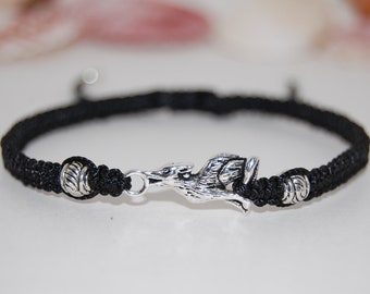 Wolf Bracelet,Wildlife Bracelet,Adjustable Hemp Werewolf Jewelry,Drawstring Bracelet,Good Luck Bracelet,Men,Women,Wolf Gift