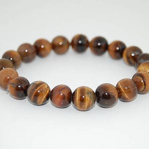 Tiger Eye Bracelet,Tiger Eye Gemstone 8mm Beads,Elastic Bracelet,Man,Woman,Mens Beaded Bracelet,Tiger Eye Gemstone Bracelet,Surfer Jewelry image 1